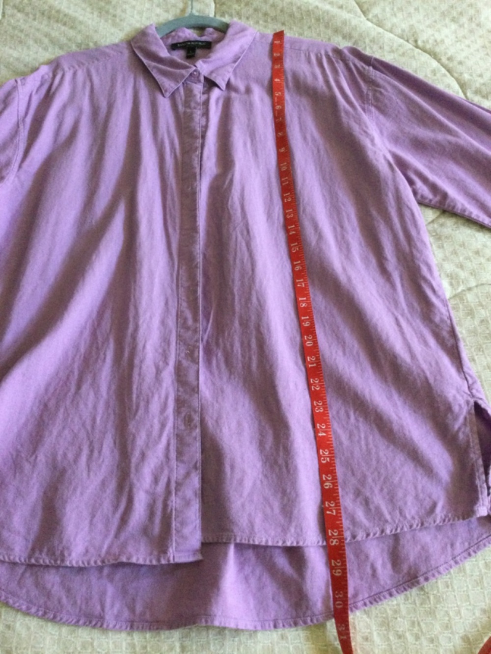 Banana Republic Factory linen blend lilac shirt size L like new - Picture 7 of 7